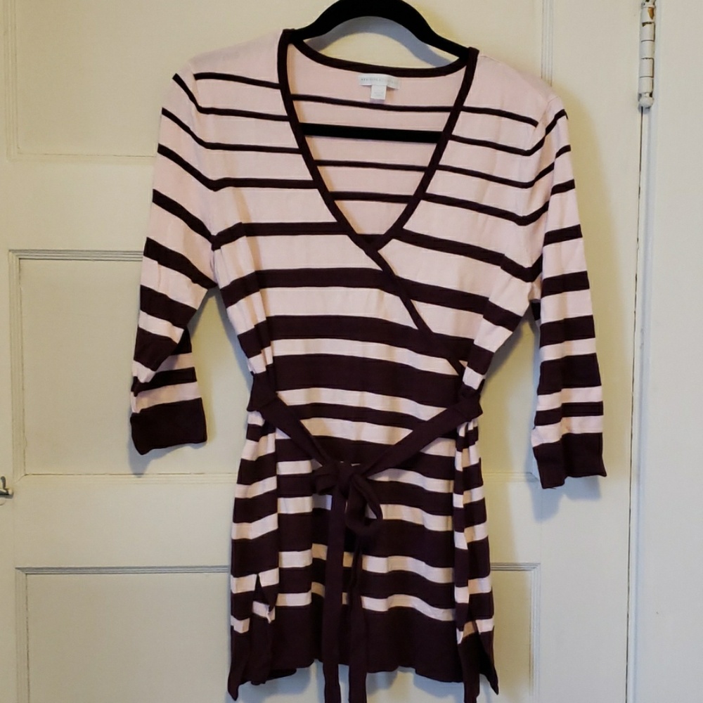 Like new NY & Co wrap Sweater - pink and maroon